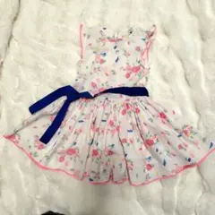 プチバトー 花柄ワンピース ピンク 110cm
