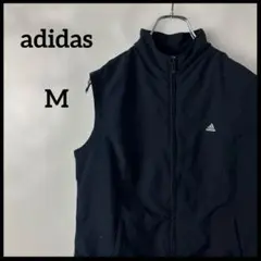 ナイロンベスト　adidasアディダス　ネイビー紺色　00s 刺繍ロゴ　ダウン
