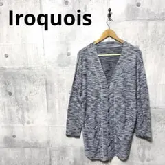 Iroquois イロコイ メンズ 薄手スラブニットカーディガン 1