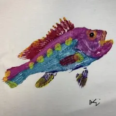 anvil　Tシャツ　90s　USA製　ハンドペイント　魚　シングルステッチ