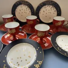 深川製磁　金彩桜　コーヒーカップ　たち吉　花しらべ　プレート