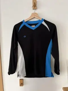 長袖ウォームアップウェア ブラック/ブルー