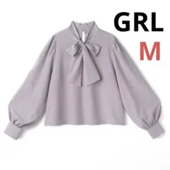 GRL グレイル ボウタイリボンブラウス ラベンダー M