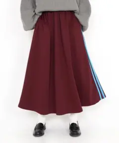 【PUNYUS】ジャージロングスカート ワインレッド ダブルラインのサムネイル