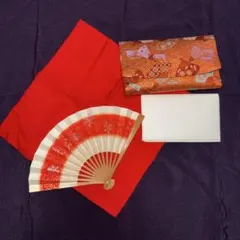 【茶道入門4点セット】数寄屋袋 帛紗 扇子 懐紙 お稽古 茶道具 和装小物