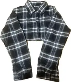 チェック柄クロップドシャツ（長袖）