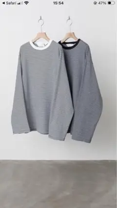 ANDER LS BAGGIES TEE ボーダーロンT サイズ2 白 黒のサムネイル