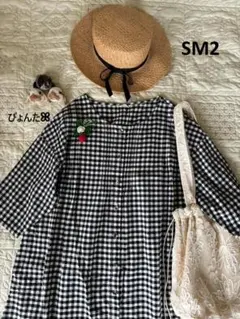 美品★ギンガムチェックピンタックワンピース＊ブラックのサムネイル