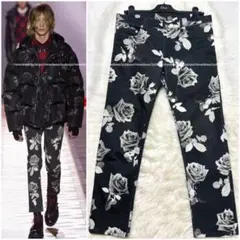 美品 ランウェイ ディオールオム ローズデザイン デニムパンツ 31 黒のサムネイル
