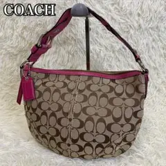 【極美品】COACH ワンショルダー シグネチャー ホーボー ピンク Y2K