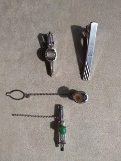 シルバー製タイピン4点セット