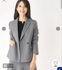 index ダブルブレストジャケット/TRツイル【防シワ/抗ピリング/洗える】