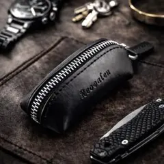 新品 小銭入れ 極小 本革 コインケース YKKファスナー ブラック 黒 K11