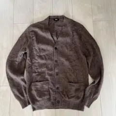 ユニクロ　ウール100% Ｖネックカーディガン　ブラウン