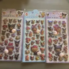 キラキラ　モモシールステッカー3枚