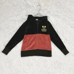 ディズニー キッズ 130 ベロアパーカー ミッキーマウス 耳付き パークコーデ