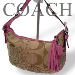 COACH コーチ アクセサリーポーチ パッチワーク フリンジ キャンバス