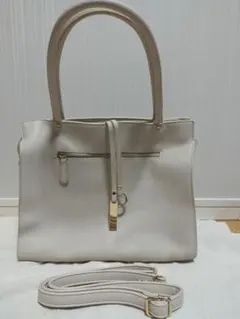 MONO COMME CA ホワイト トートバッグ 2WAY ショルダーバッグ