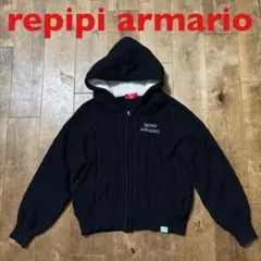 REDIP ARMARIO レピピアルマリオ 黒 フード付きニットパーカー