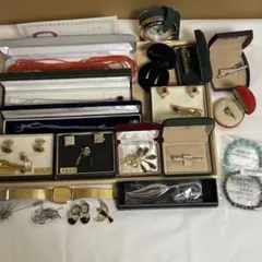 カ*ン様 遺品頂き物整理品・ブローチ ネックレス 時計 カフスタイピン他、ピアス