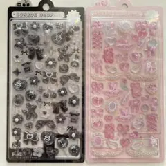 ボンボンドロップシール 2種セット バレエコア ブラックリボン