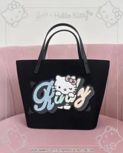 Rady 日焼けキティ ロゴトートバッグ ブラックのサムネイル