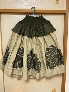 フラダンス スカート モンステラプリント