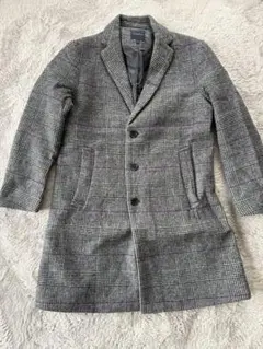 グレー チェック柄 チェスターコート