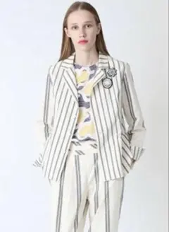 未使用★ioイオ★アッシュペーフランス★ストライプ コットン ジャケットのサムネイル