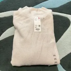 新品 ユニクロ ミドルゲージ モックネックセーター(XXL)オフホワイト