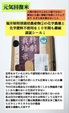 何でも食べない！7年産コシヒカリ 発芽用玄米10kg 特別栽培① 無農薬