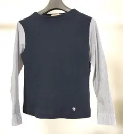 【人気ブランド】CROCODILE クロコダイル 異素材切替カットソーMネイビー