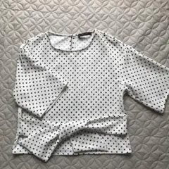 ZARA ドット柄五分袖ブラウス