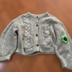 グレー ケーブルニット カーディガン