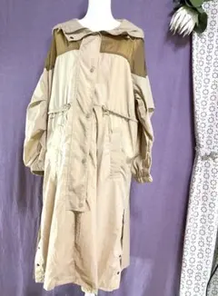 【美品】w closetナイロンフードロングコート