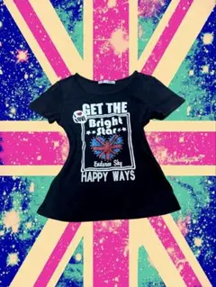 ピチT Y2K 平成ギャル y2k グラフィック 黒 キラキラ