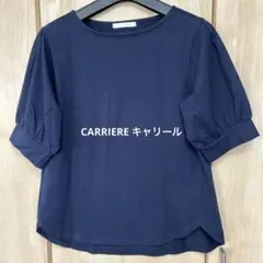 QVC 五部袖カットソー　ネイビーMサイズ　　CARRIERE キャリール