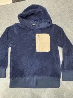 ネイビー フリース フード付きジャケット