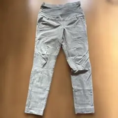 グレー スリムフィット マタニティパンツ