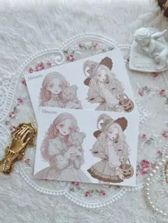 【人物素材②】 ハロウィン 女の子 10枚 A6 コラージュペーパー