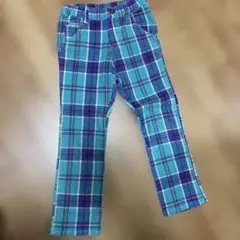 110サイズ 青紫 チェック柄 長ズボン