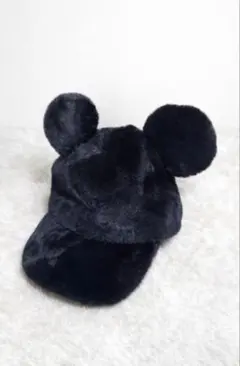 ミッキー 耳付きボアキャップ