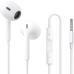 イヤホン 有線 3.5mm ジャック マイク付き 絡み防止 音量調節