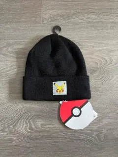 【新品】ZARA ザラ ポケモン ピカチュウ ニット帽 黒 50cm 1-3才用
