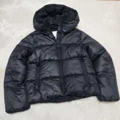 H&M フード付き ブラックダウンジャケットXS