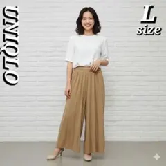 ●ユニクロ Lサイズ プリーツパンツ ロング丈 マスタード