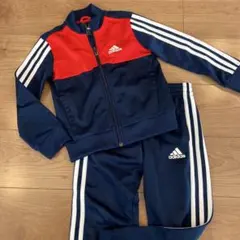 adidas ジャージ ネイビー/レッド 110cm