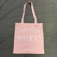 Her lip to icecream トートバッグ ピンク
