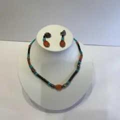 ターコイズ　ネックレス　イヤリング