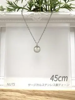 【ミニ コインネックレス シルバー 45cm】エリザベス ステンレス a11